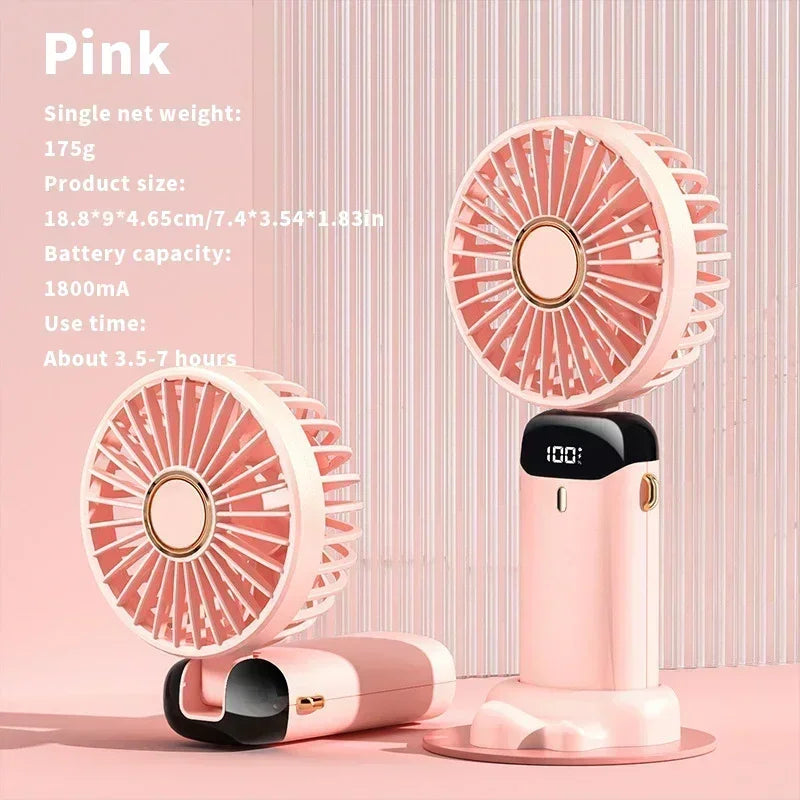 USB Rechargeable Portable Fan - 3-in-1 Handheld Desk Fan for Load Shedding