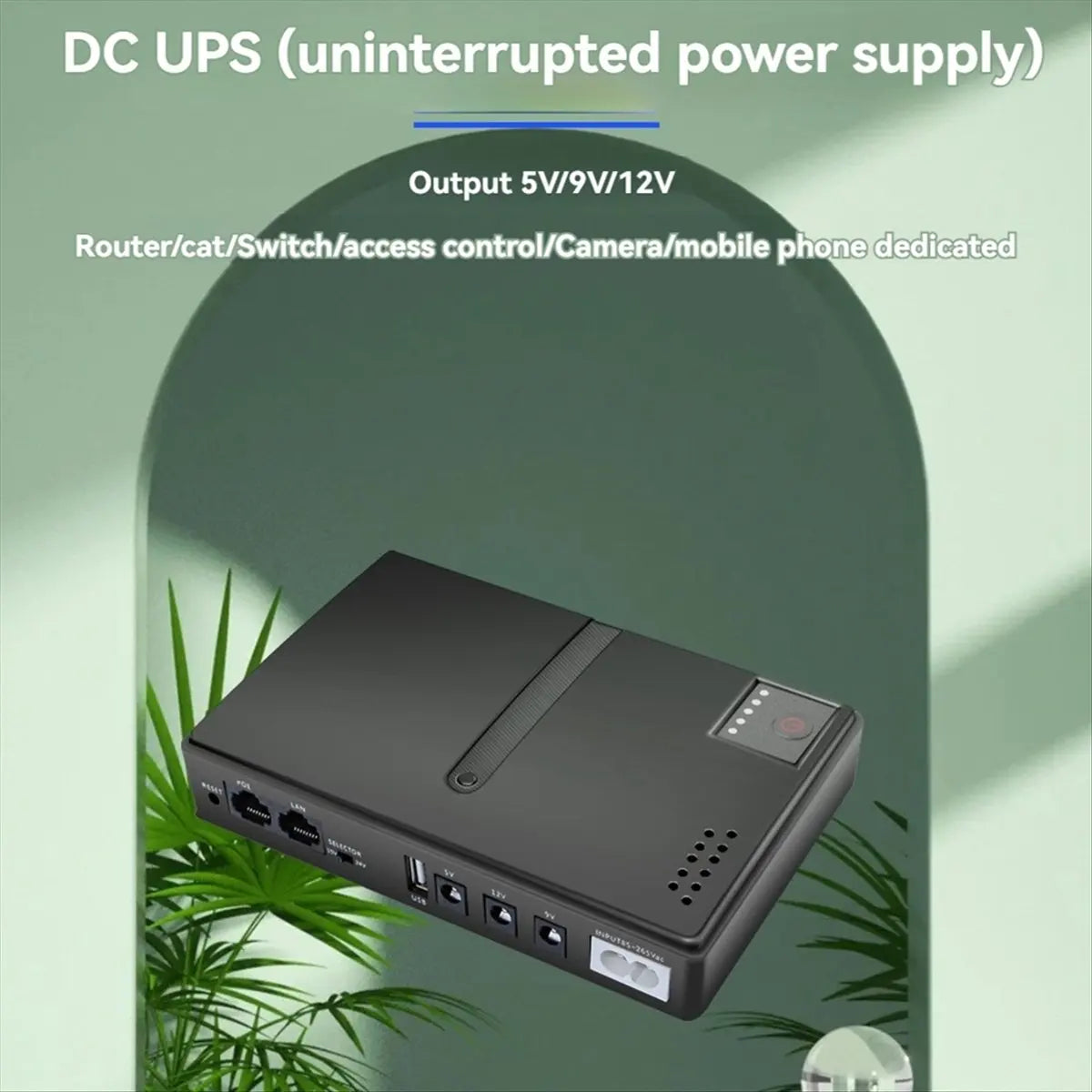 Persevering- DC UPS Battery Backup Uninterruptible Power Supply 85‑265V UPS Battery Replaceable EU-Plug