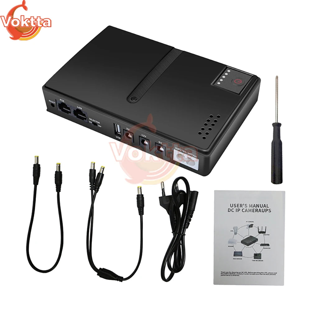 DC UPS Replaceable Battery Uninterruptible Power Supply 5V 9V 12V Optical WiFi Router Monitoring UPS Backup Power Adapter