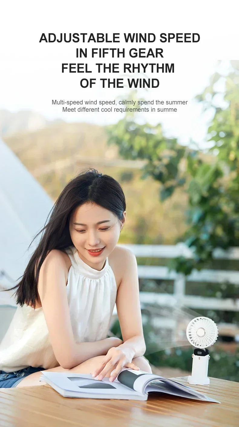 USB Rechargeable Portable Fan - 3-in-1 Handheld Desk Fan for Load Shedding