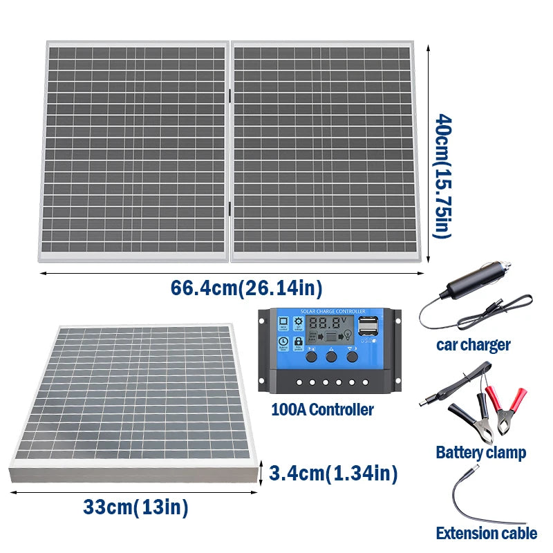 1000W Foldable Solar Panel – Portable 12V for Power Station, RV & Off-Grid Use