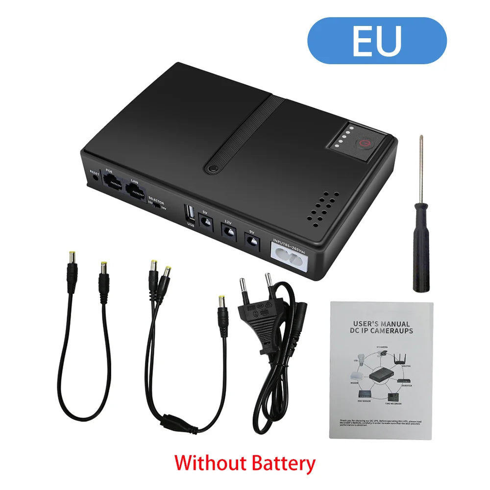 DC UPS Replaceable Battery Uninterruptible Power Supply 5V 9V 12V Optical WiFi Router Monitoring UPS Backup Power Adapter
