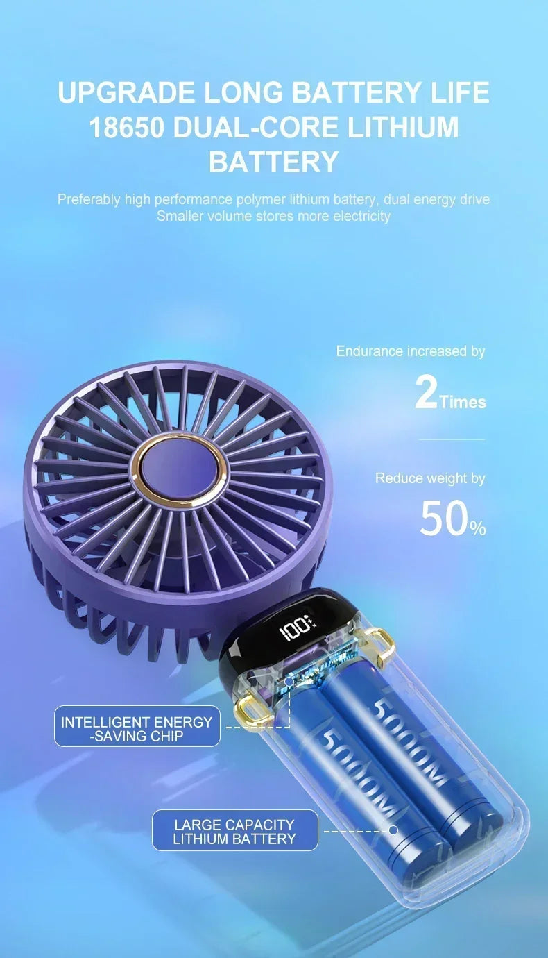 USB Rechargeable Portable Fan - 3-in-1 Handheld Desk Fan for Load Shedding