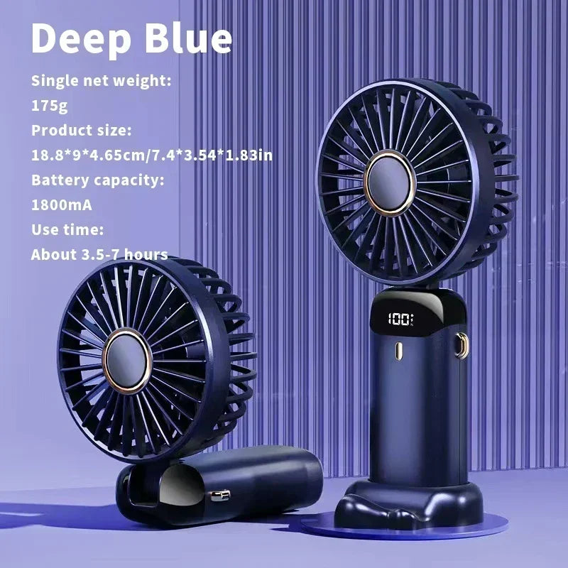 USB Rechargeable Portable Fan - 3-in-1 Handheld Desk Fan for Load Shedding