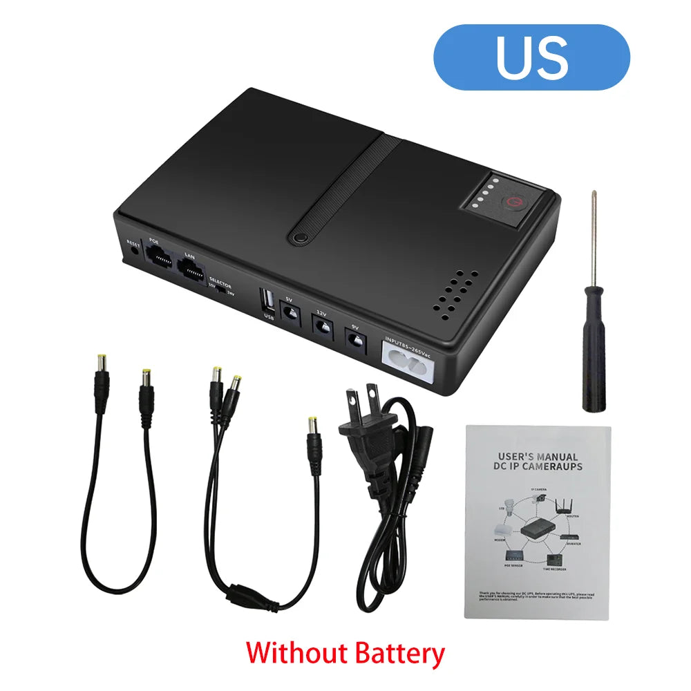 DC UPS Replaceable Battery Uninterruptible Power Supply 5V 9V 12V Optical WiFi Router Monitoring UPS Backup Power Adapter
