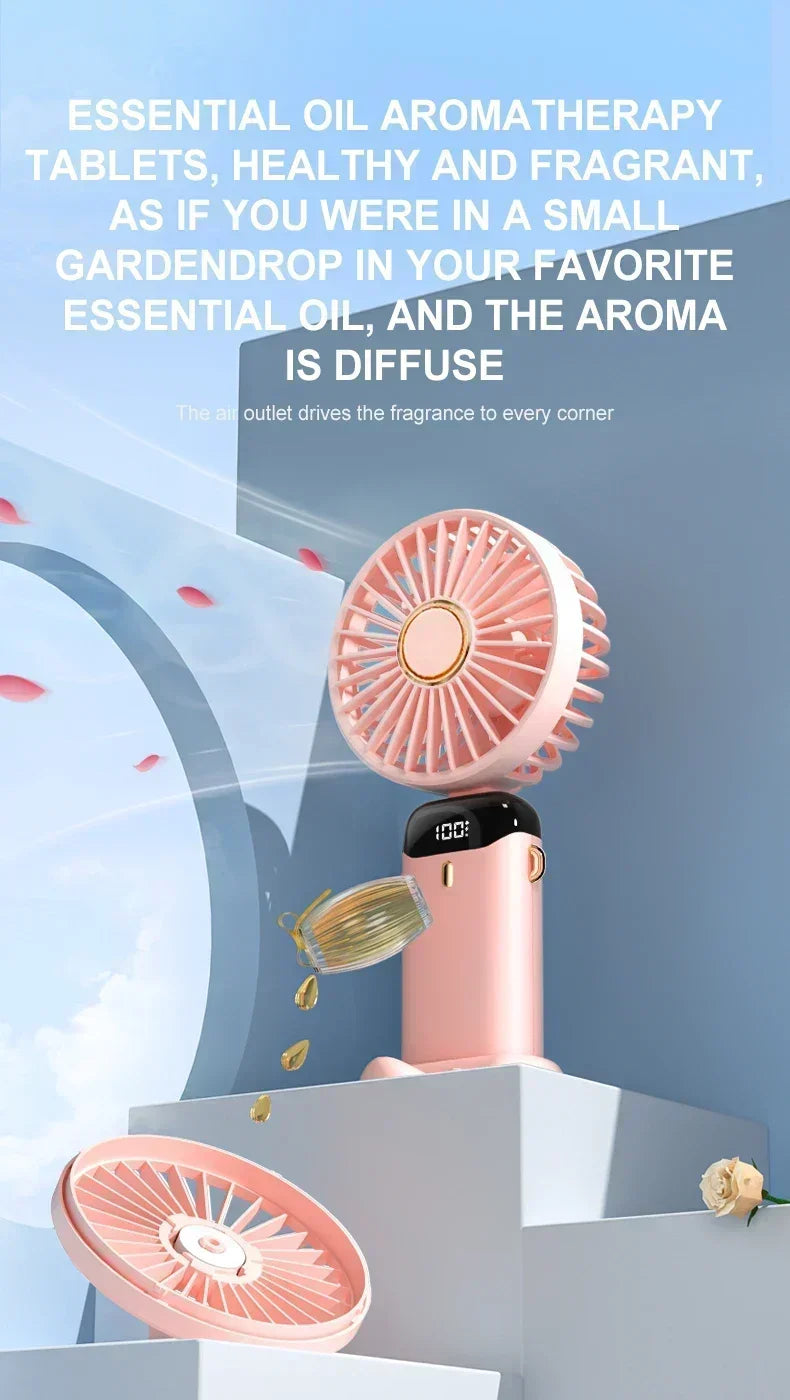 USB Rechargeable Portable Fan - 3-in-1 Handheld Desk Fan for Load Shedding