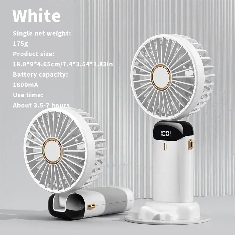 USB Rechargeable Portable Fan - 3-in-1 Handheld Desk Fan for Load Shedding