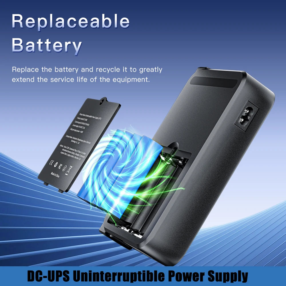 36W Digital Display UPS Uninterruptible Power Supply 5V 9V 12V Mini Backup Power Adapter No Battery For WiFi Router EU Plug