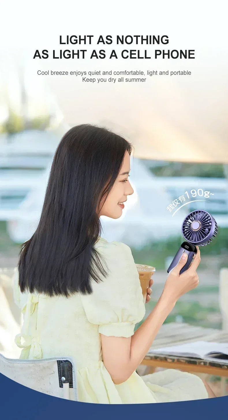 USB Rechargeable Portable Fan - 3-in-1 Handheld Desk Fan for Load Shedding