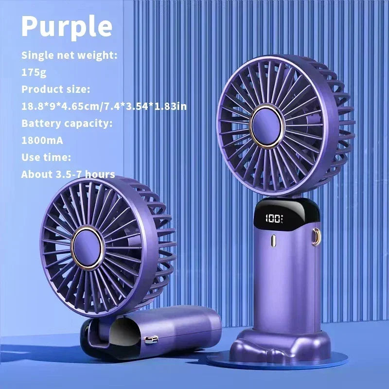 USB Rechargeable Portable Fan - 3-in-1 Handheld Desk Fan for Load Shedding