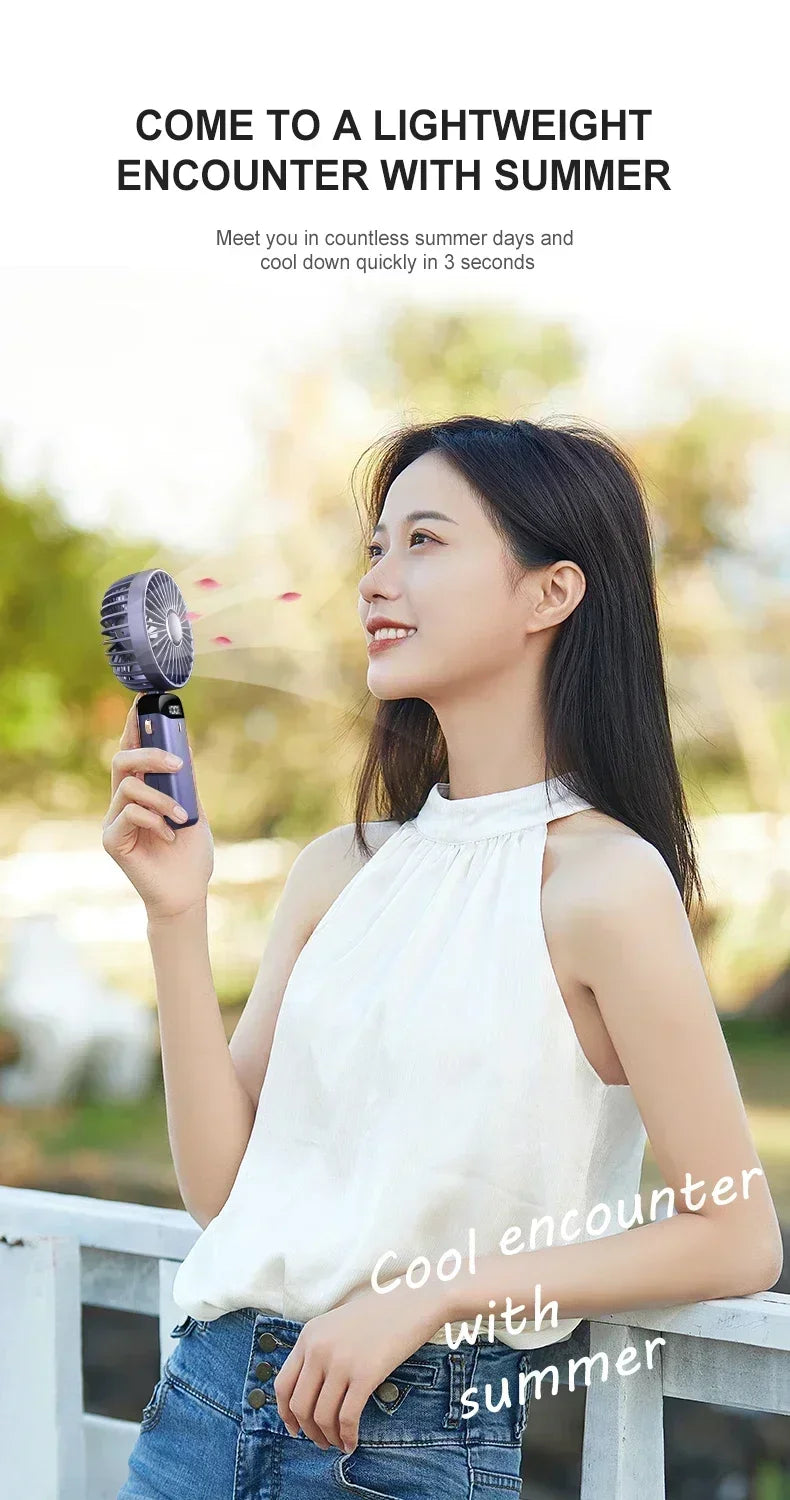 USB Rechargeable Portable Fan - 3-in-1 Handheld Desk Fan for Load Shedding