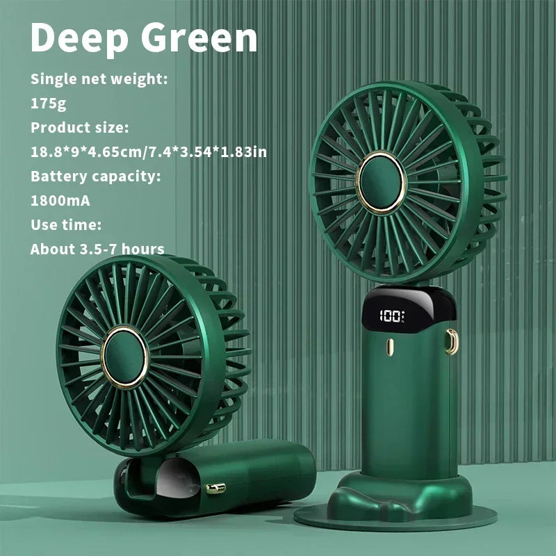 USB Rechargeable Portable Fan - 3-in-1 Handheld Desk Fan for Load Shedding
