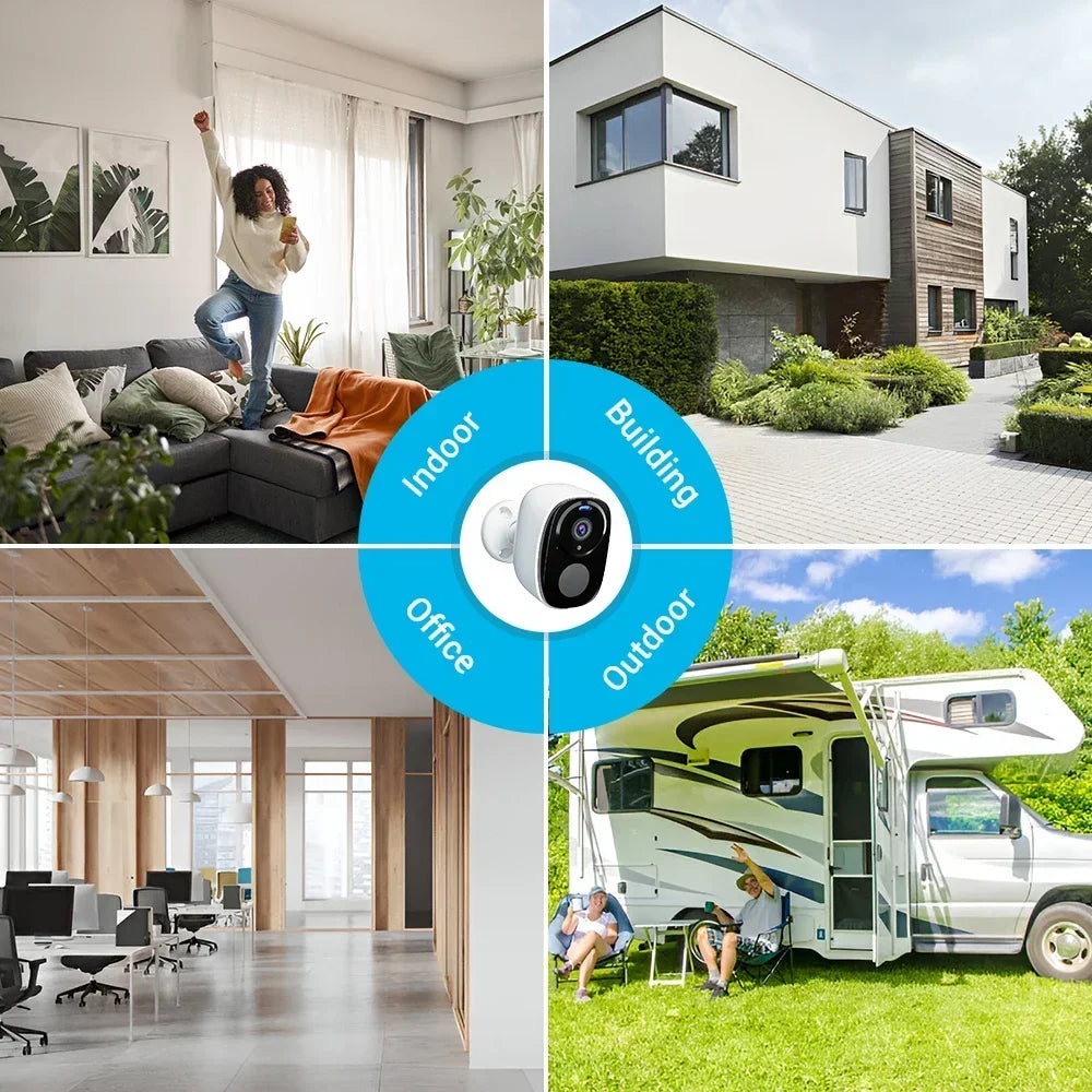 2K 5MP Solar Security Camera – Wireless Outdoor, Night Vision, WiFi & Alexa