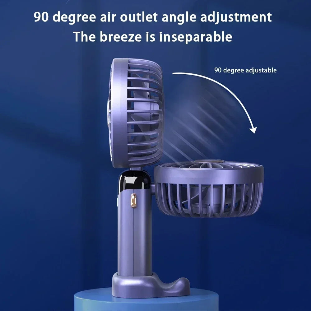 USB Rechargeable Portable Fan - 3-in-1 Handheld Desk Fan for Load Shedding